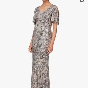 Gorgeous high quality with ample stretch Mink sequined gown